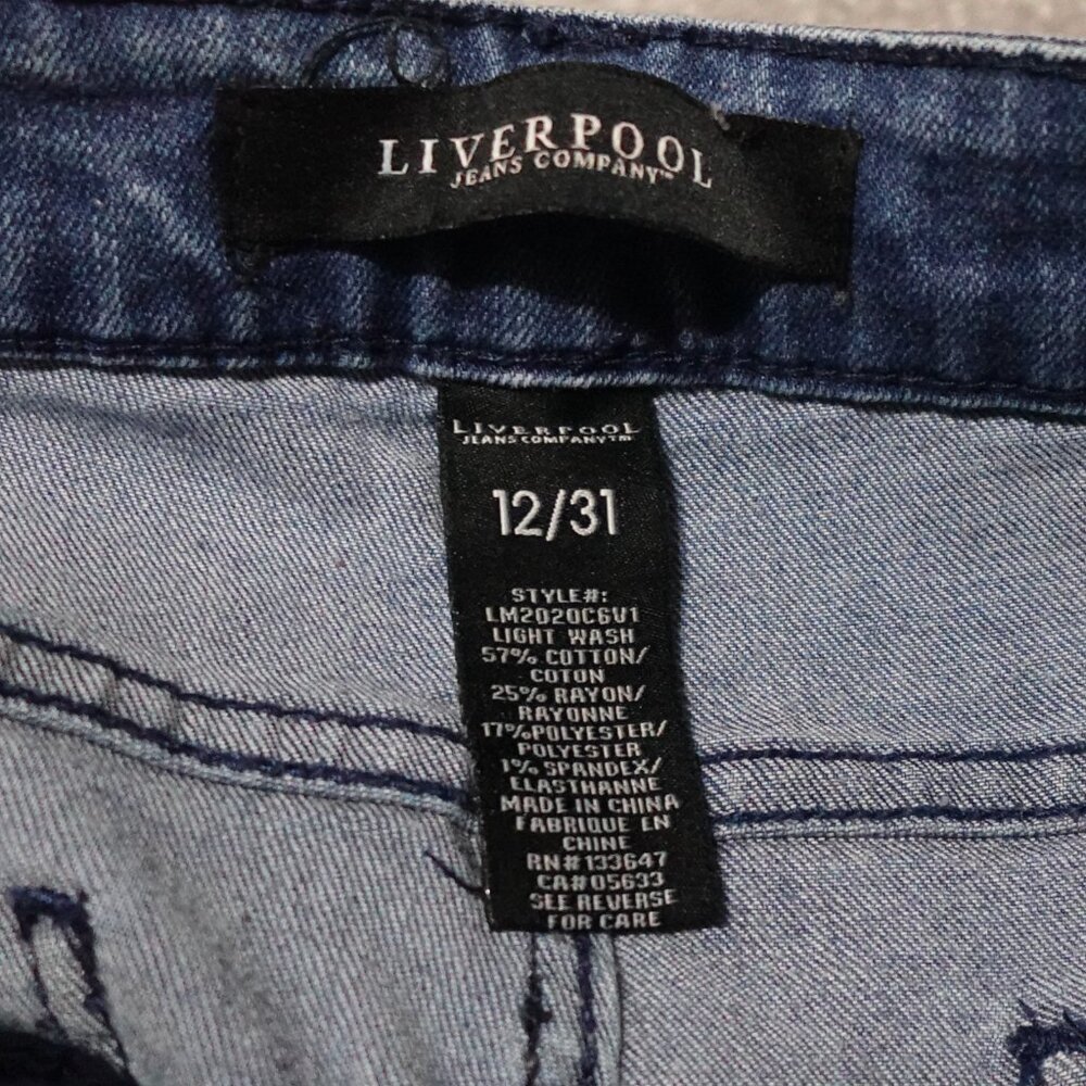 Liverpool Jeans Women's Size 12/31 Blue Denim Straight Mid Rise Workwear - Picture 4 of 13